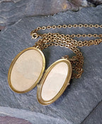 Large Vintage 14ct Rolled Gold LOCKET Necklace, on Long 24" Chain - 19.7g
