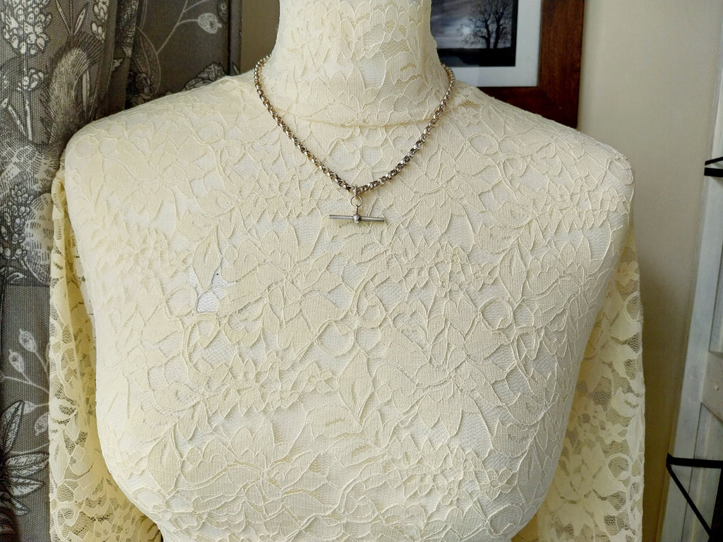 Sterling Silver Belcher Rolo Chain Necklace with T-Bar and DogClip - 18" - 20.2g