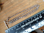 Sterling Silver Belcher Rolo Chain Necklace with T-Bar and DogClip - 18" - 20.2g