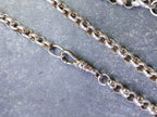 Sterling Silver Belcher Rolo Chain Necklace with T-Bar and DogClip - 18" - 20.2g