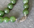 Vintage Deep Green Moss Agate Bead Necklace - 18" - 51.8g