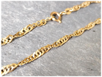 Vintage 9ct Gold Bracelet - Twisted Rope Chain 18.5cm - 2.1g