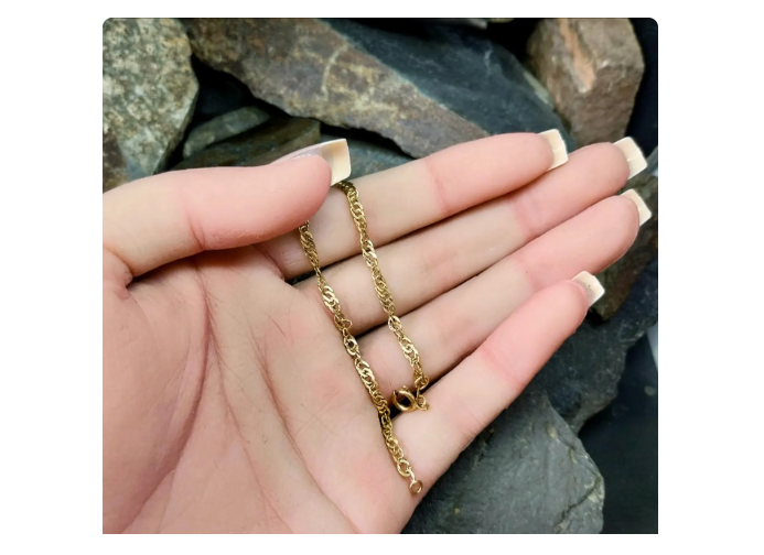 Vintage 9ct Gold Bracelet - Twisted Rope Chain 18.5cm - 2.1g