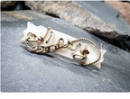 MOP MARY NAME BROOCH - Antique Mother of Pearl with Silver Wire Work - 3.2g