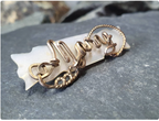 MOP MARY NAME BROOCH - Antique Mother of Pearl with Silver Wire Work - 3.2g