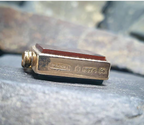 Antique 9ct GOLD BLOODSTONE & CARNELIAN Fob Pendant Spinner - Victorian 1889  7g