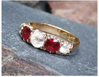 Antique Victorian 9ct GOLD Ring - Size uk M (us 6) - Chester Hallmarked - 1.9g