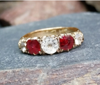 Antique Victorian 9ct GOLD Ring - Size uk M (us 6) - Chester Hallmarked - 1.9g