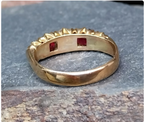 Antique Victorian 9ct GOLD Ring - Size uk M (us 6) - Chester Hallmarked - 1.9g