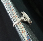 SILVER TEARDROP RING - Jet Black Onyx Stone - Size uk R ( usa 8.5) - 8.7g