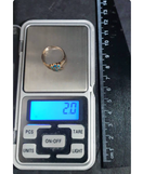 Antique Victorian 9ct Rose GOLD Turquoise Ring - Chester c 1899 - uk M 1/2 (6.5)