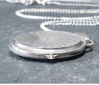 Sterling Silver Spiral OVAL LOCKET Necklace with 18" Chain - 6.8g