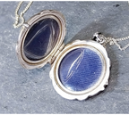 Georg Jensen SILVER LOCKET Necklace - Scalloped Circle  18" Chain - 4.8g