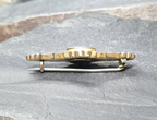 Victorian 9ct GOLD LOCKET BROOCH -  Seed Pearls & Ruby - 2.2g