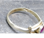 Vintage 9ct GOLD ANKH Ring with Purple Amethyst - Size uk L (us 5.5) 1.9g