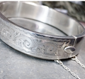 Vintage Stunning SILVER BANGLE Bracelet - JG 1961 - 21.3g