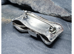 VICTORIAN Silver Bow BROOCH - with Ivy Leaf pattern - 6g