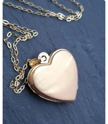 9ct GOLD Heart Locket Necklace 'Someone Special' on 16" Chain - 2.1g