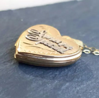 9ct GOLD Heart Locket Necklace 'Someone Special' on 16" Chain - 2.1g