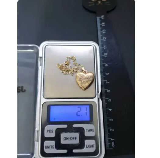 9ct GOLD Heart Locket Necklace 'Someone Special' on 16" Chain - 2.1g