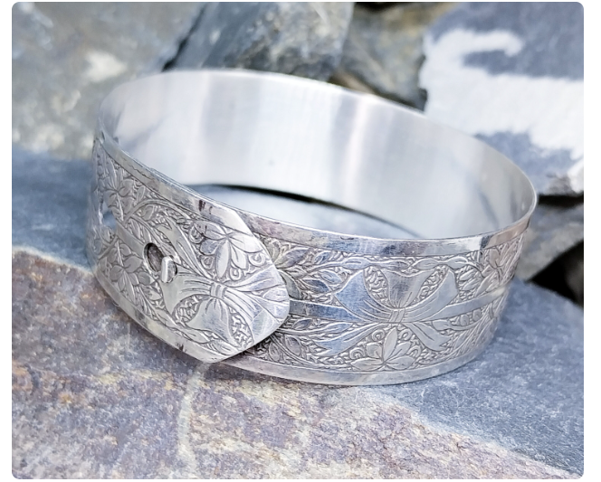 Charles Horner SILVER Buckle BANGLE Bracelet - Chester circa 1947 - 21.7g