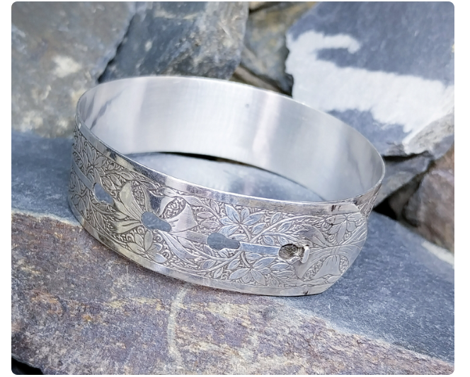 Charles Horner SILVER Buckle BANGLE Bracelet - Chester circa 1947 - 21.7g