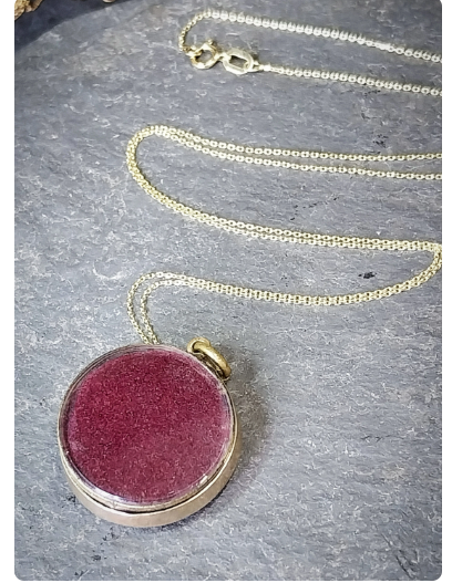 Antique 9ct Gold LOCKET NECKLACE - Black Enamel 'In Memory Of' on 18" Chain 5.5g