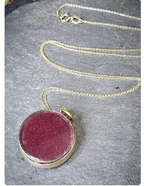 Antique 9ct Gold LOCKET NECKLACE - Black Enamel 'In Memory Of' on 18" Chain 5.5g