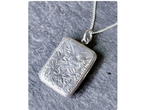 Edwardian SILVER Rectangular LOCKET, Chester 1908 on 18" Chain - 5.2g