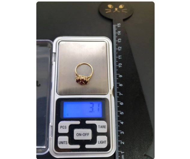 Vintage 9ct GOLD GARNET Ring - with Mandarin Spessartite Cluster - Size K - 3.1g