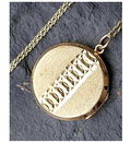 Antique 9ct GOLD Round Locket with Geometric Design on 20" Chain - 5.2g