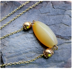 Antique 9ct Gold Chain Necklace with Spinning Agate Choker 13" - 6.8g