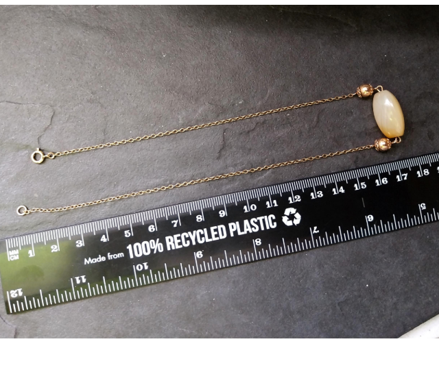 Antique 9ct Gold Chain Necklace with Spinning Agate Choker 13" - 6.8g
