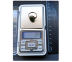 Antique 9ct Rose Gold Green Agate Ring  chryophase Jade Emerald O 1/2 (7.5) 3.4g
