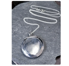 Adie and Lovekin Pill Snuff Box Locket  Hallmarked Silver c 1917 & 22" chain 9g