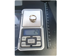 9ct GOLD DIAMOND RING with Trinity of Stars - Size uk M 1/2 (us 6.5) - 2.4g