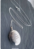 Vintage SILVER LOCKET - Oval with Double door opening on 20" Chain - 5.4g