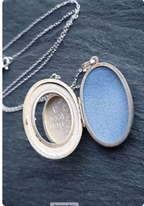 Vintage SILVER LOCKET - Oval with Double door opening on 20" Chain - 5.4g