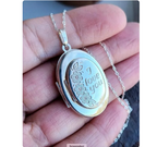 Vintage SILVER LOCKET - Oval with Double door opening on 20" Chain - 5.4g