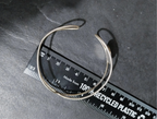 Vintage SILVER  BANGLE Bracelet - Enamel Mandela Star - 10.9g