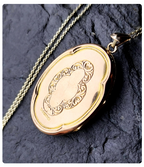 Antique 9ct ROSE GOLD LOCKET - Chester Hallmarks 1910 on 20" Chain - 4.2g