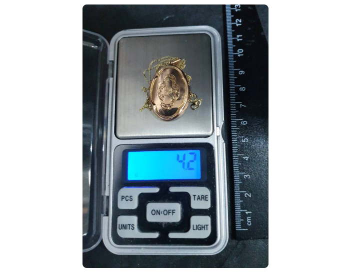 Antique 9ct ROSE GOLD LOCKET - Chester Hallmarks 1910 on 20" Chain - 4.2g