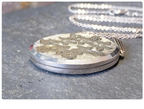 Georg Jensen SILVER LOCKET Necklace, 5 Flowers on  18" Chain - 8.7g
