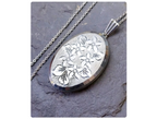 Georg Jensen SILVER LOCKET Necklace, 5 Flowers on  18" Chain - 8.7g