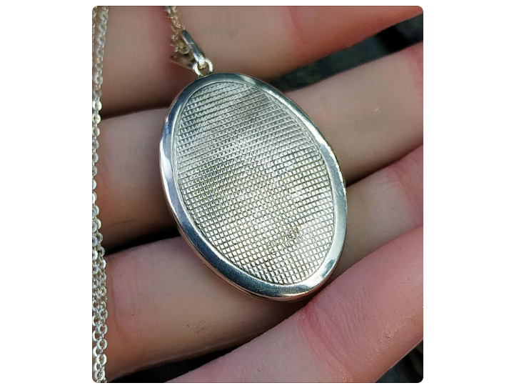 Georg Jensen SILVER LOCKET Necklace, 5 Flowers on  18" Chain - 8.7g