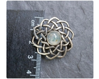 Vintage Sterling Silver Moss Agate Spiral  Brooch - 4.8g