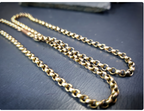 Antique 9ct GOLD BELCHER Chain Necklace with Barrel Clasp & Tab - 17" - 5.4g