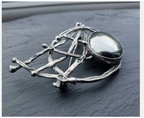 AVI SOFFER BROOCH - Sterling Silver & Hematite - Modernist, Brutalist - 17.1g