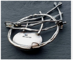 AVI SOFFER BROOCH - Sterling Silver & Hematite - Modernist, Brutalist - 17.1g