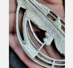 Huge ORTAK SCOTLAND  Silver PEWTER Pin BROOCH Scottish Cloak Kilt - 41g